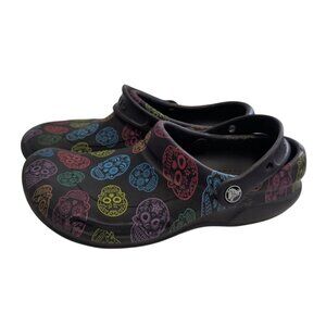 Crocs "Day of the Dead" Clogs Bistro Graphic Sugar Skull M6 W8 Unisex Black